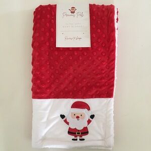 NEW Baby Blanket Red Christmas Theme Santa Applique Baby Gift | Precious Pals